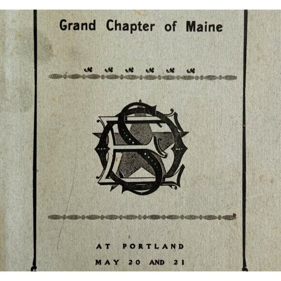Order Of The Eastern Star 1908 Masonic Portland Maine Chapter Vol V PB Book E47 - Picture 1 of 2